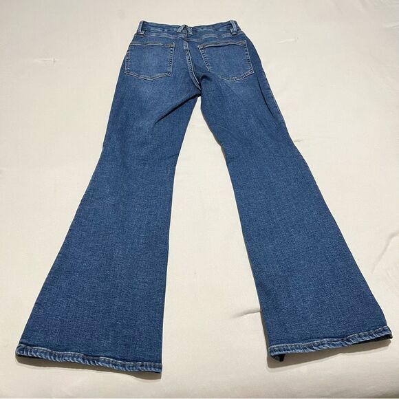 Good American 4P Blue Flare Wide Leg Jeans - Picture 5 of 9